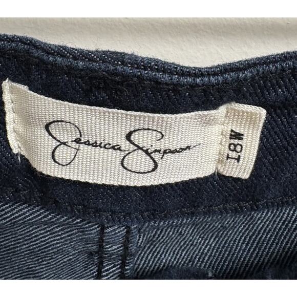 Jessica Simpson Flirt Straight Boot Jeans 18W Dark Wash Distressed Denim NWT - Picture 7 of 10